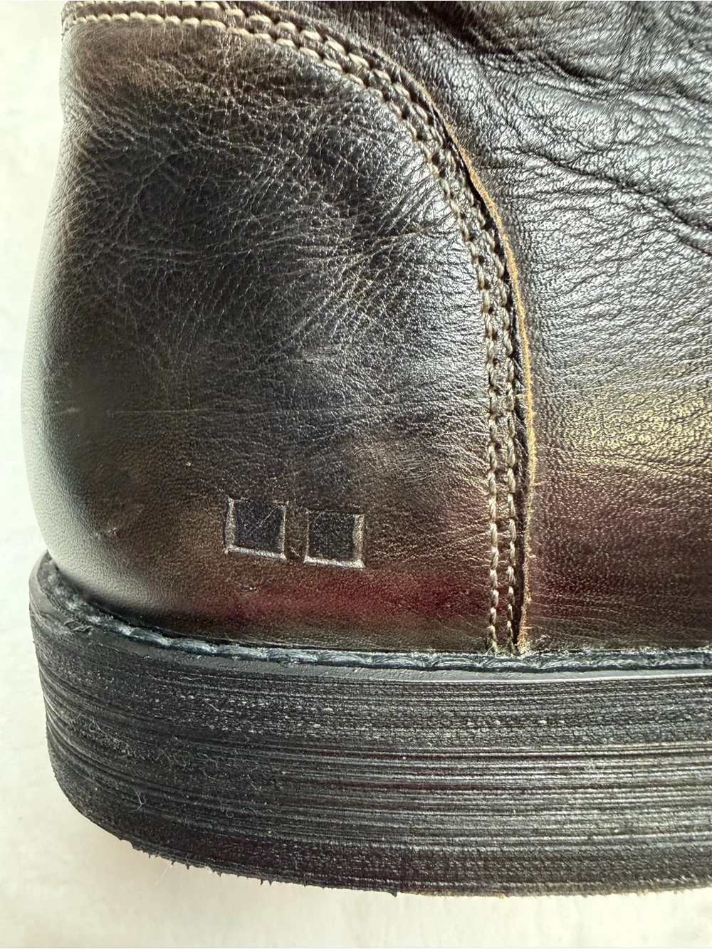 Bed|Stü Dark Brown Leather Chukka Ankle Boots Mens 12 Handmade Lace Up